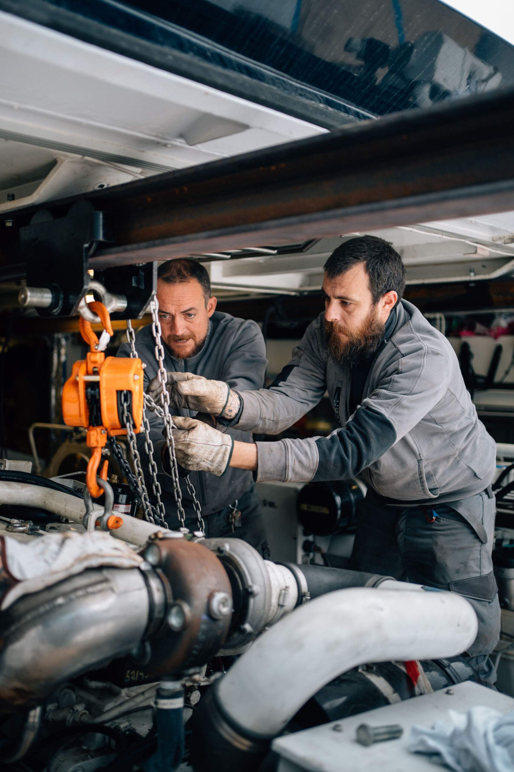 WOSA team during the refit of M/Y Kijo, a 44.4 m Heesen