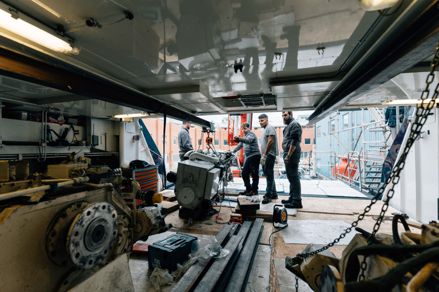 WOSA team during the refit of M/Y Kijo, a 44.4 m Heesen